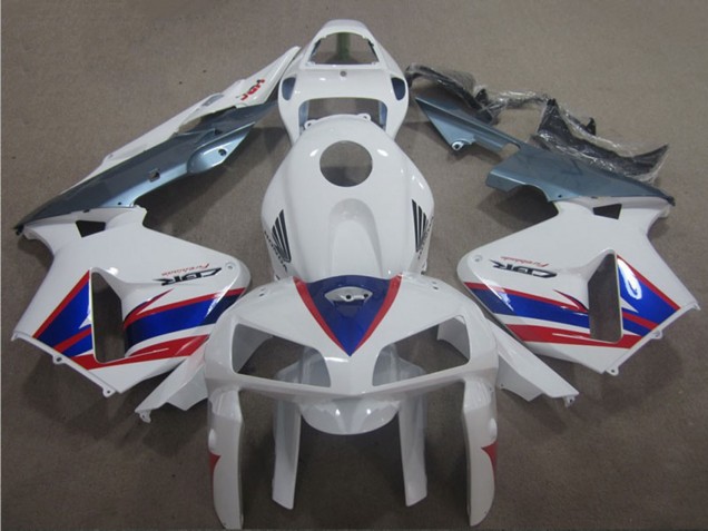 Carénages Moto Honda CBR600RR 2005-2006 - Blanc Bleu Rouge Argent