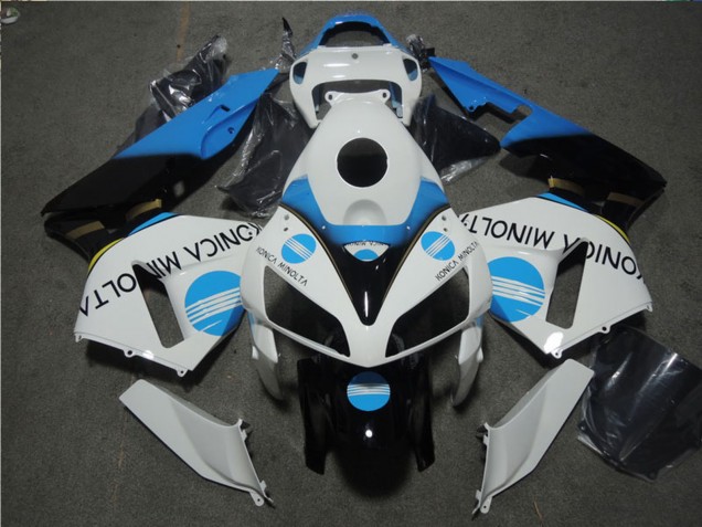 Carénage Moto Honda CBR600RR 2005-2006 - Blanc Bleu Noir Brillant Konica Minolta