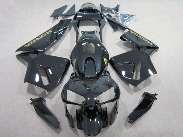 Carénages Moto Honda CBR600RR 2005-2006 - Noir Brillant Or Décalque