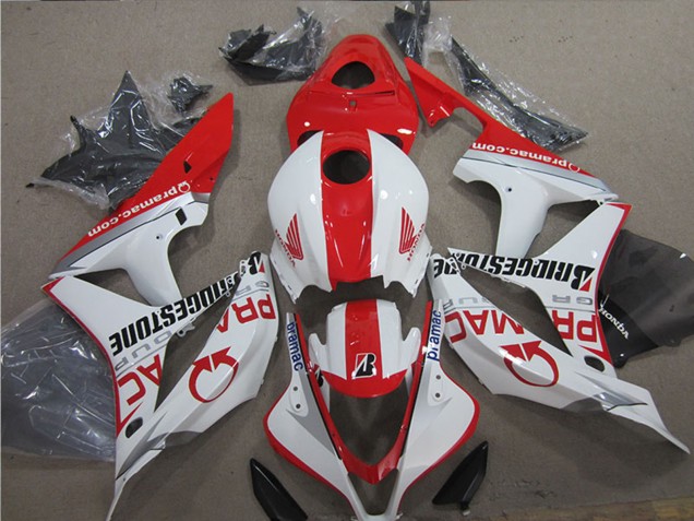 Carénages Moto Honda CBR600RR 2007-2008 - Blanc Rouge Pramac Bridgestone