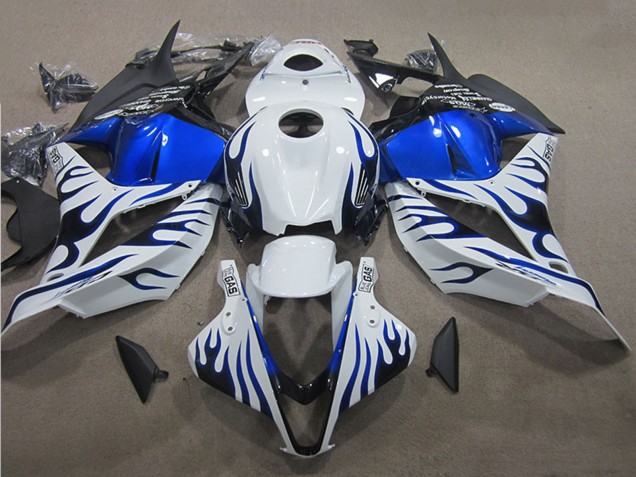 Carénages Moto Honda CBR600RR 2009-2012 - Blanc Bleu Flamme