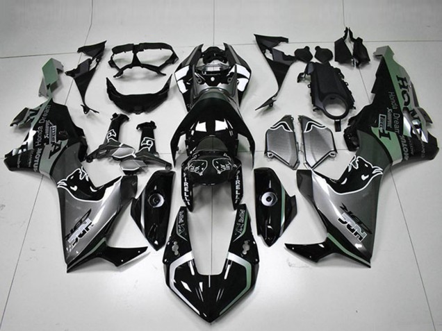 Carénages Moto Honda CBR1000RR 2017-2023 - Argent Noir Brillant HRC