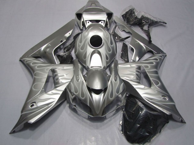 Carénages Moto Honda CBR1000RR 2006-2007 - Argent Blanc Flamme