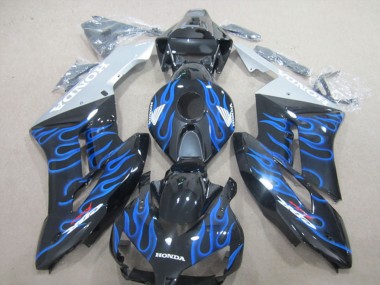 Carénages Moto Honda CBR1000RR 2004-2005 - Noir Brillant Bleu Flamme