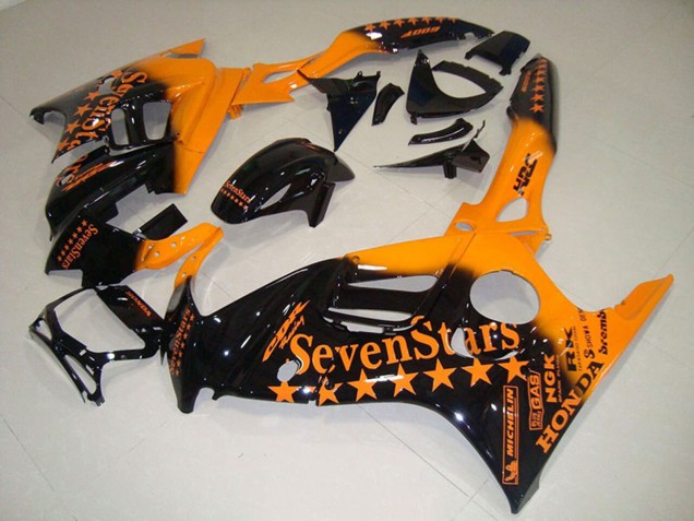 Carénages Moto Honda CBR600 F3 1995-1996 - Orange Noir Brillant SevenStars