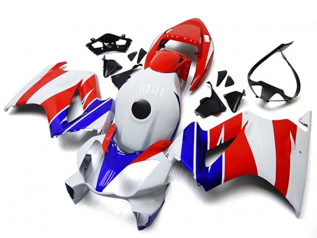 Carénages Moto Honda VFR800 2002-2013 - Blanc Rouge Bleu No Décalque