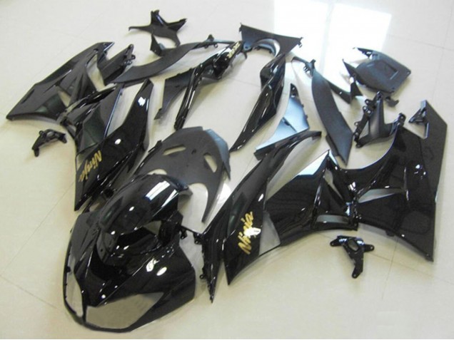 Carénages Moto Kawasaki ZX6R 2013-2018 - Noir Brillant Or Ninja