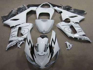 Kits Carénage Moto Kawasaki ZX6R 2005-2006 - Blanc Noir