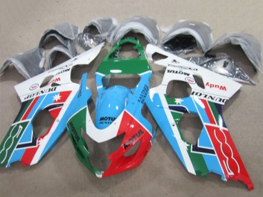 Carénages Moto Suzuki GSXR 600 2004-2005 - Blanc Bleu Vert Rouge Motul