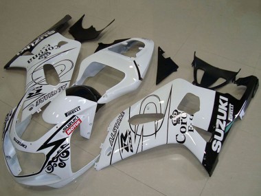 Carénages Moto Suzuki GSXR 750 2001-2003 - Blanc Noir Alstare Corona Extra Motul