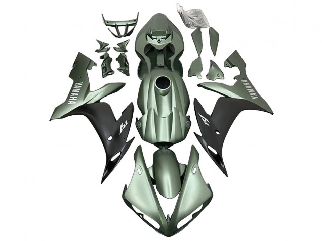 Carénages Moto Yamaha YZF R1 2004-2006 - Vert Mat Noir Mat