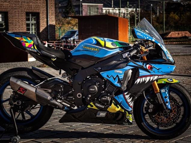 Carénages Moto Yamaha YZF R1 2015-2019 - Bleu Jaune Requin