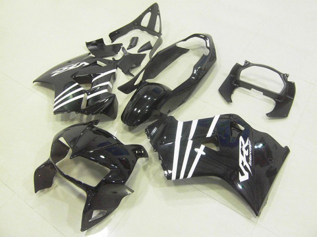 Carénage Moto VFR 800 98-01 - Noir Blanc Bande Carénage Moto VFR 800 98-01 - Noir Blanc Bande