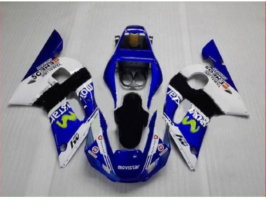 Carénage Moto R6 98-02 - Bleu Vert Blanc