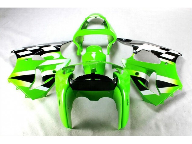 Carénage Moto ZX6R 00-02 - Vert Noir Blanc Carénage Moto ZX6R 00-02 - Vert Noir Blanc