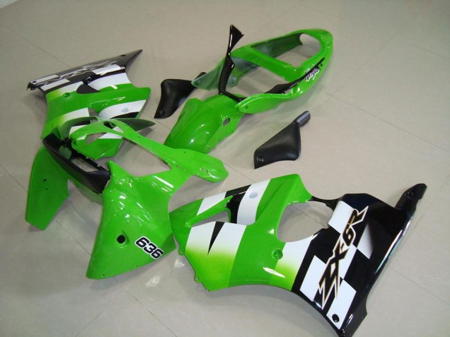 Kit Carénages Motos ZX6R 00-02 - Vert Noir Kit Carénages Motos ZX6R 00-02 - Vert Noir