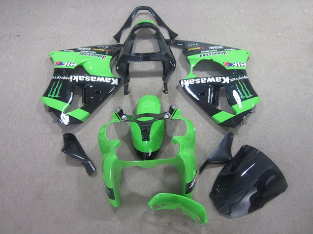 Carénage Moto ZX6R 00-02 - Noir Vert Monster Carénage Moto ZX6R 00-02 - Noir Vert Monster
