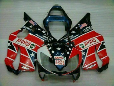Carénage Moto CBR 600 F4i 01-03 - Rouge Blanc Bleu Castrol Cycle World