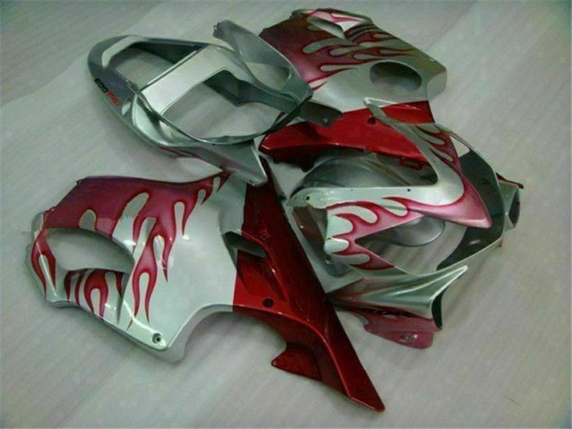 Carénage Moto CBR 600 F4i 01-03 - Rouge Flamme Argent