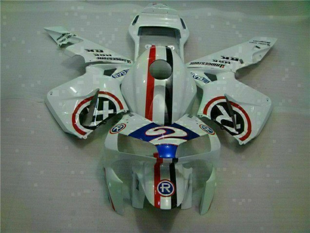 Carénage Moto CBR 600 RR 03-04 - Blanc Bleu R 2