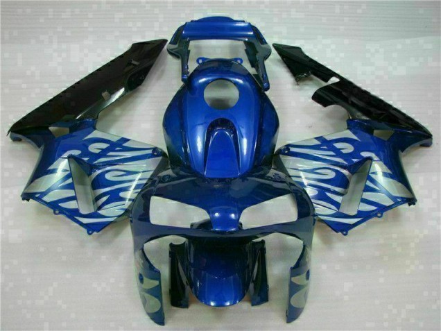 Carénage Moto CBR 600 RR 03-04 - Bleu avec Argent Flamme Carénage Moto CBR 600 RR 03-04 - Bleu avec Argent Flamme