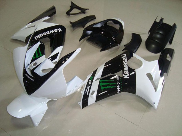 Carénages Moto ZX6R 03-04 - Blanc Monster Carénages Moto ZX6R 03-04 - Blanc Monster