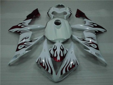 Carénage Moto R1 04-06 - Blanc Rouge Flamme