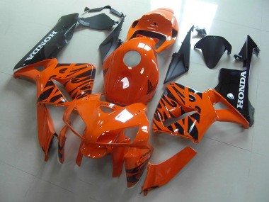 Carénage Moto CBR 600 RR 05-06 - Orange Noir Flamme