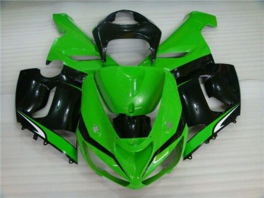 Carénage Moto ZX6R 05-06 - Vert Blanc Noir