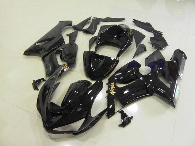 Carénage Moto ZX6R 05-06 - Noir Brillant Or Décalque Carénage Moto ZX6R 05-06 - Noir Brillant Or Décalque