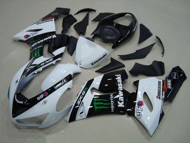 Carénage Moto ZX6R 05-06 - Blanc Monster Carénage Moto ZX6R 05-06 - Blanc Monster