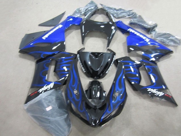 Carénage Moto ZX6R 05-06 - Noir Bleu Flamme Ninja 636 Carénage Moto ZX6R 05-06 - Noir Bleu Flamme Ninja 636