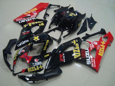 Carénage Moto GSXR 1000 K5 05-06 - Noir Rouge Rizla