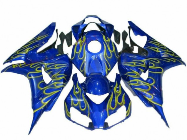 Carénage Moto CBR 1000 RR 06-07 - Jaune Flamme Bleu Carénage Moto CBR 1000 RR 06-07 - Jaune Flamme Bleu