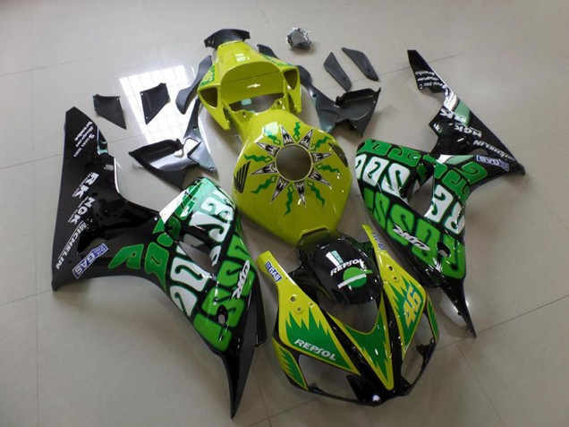Carénage Moto CBR 1000 RR 06-07 - Vert Jaune Rossi Carénage Moto CBR 1000 RR 06-07 - Vert Jaune Rossi