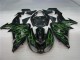 Carénage Moto ZX10R 06-07 - Noir Vert Flamme