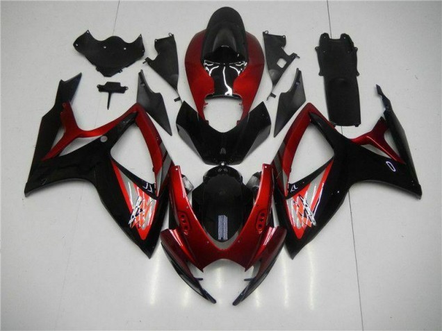 Carénage Moto GSXR 600 / 750 K6 06-07 - Rouge Noir Carénage Moto GSXR 600 / 750 K6 06-07 - Rouge Noir
