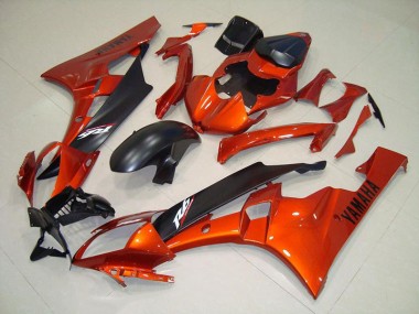 Carénage Moto R6 06-07 - Orange Noir Mat