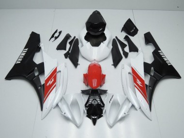 Carénage Moto R6 06-07 - Blanc Rouge et Noir Mat