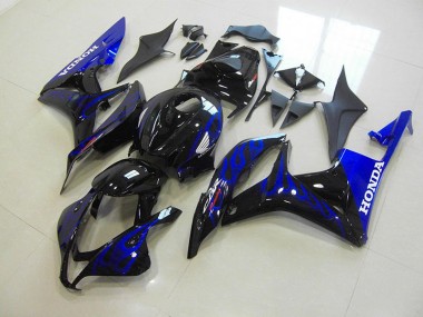 Carénage Moto CBR 600 RR 07-08 - Noir Bleu Flamme