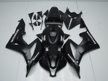 Carénage Moto CBR 600 RR 07-08 - Noir Mat avec Blanc Décalque