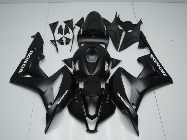 Carénage Moto CBR 600 RR 07-08 - Noir Mat avec Blanc Décalque Carénage Moto CBR 600 RR 07-08 - Noir Mat avec Blanc Décalque