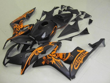 Carénage Moto CBR 600 RR 07-08 - Noir Mat Orange Décalque