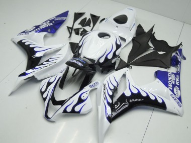 Carénage Moto CBR 600 RR 07-08 - Blanc Bleu Flamme