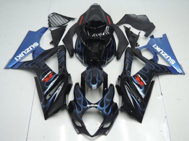 Carénage Moto GSXR 1000 K7 07-08 - Noir Bleu Flamme Carénage Moto GSXR 1000 K7 07-08 - Noir Bleu Flamme