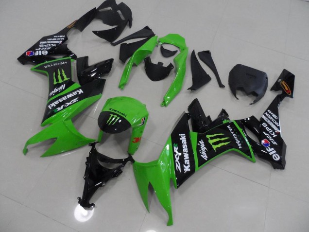 Carénage Moto ZX10R 08-10 - Vert et Noir Monster Carénage Moto ZX10R 08-10 - Vert et Noir Monster