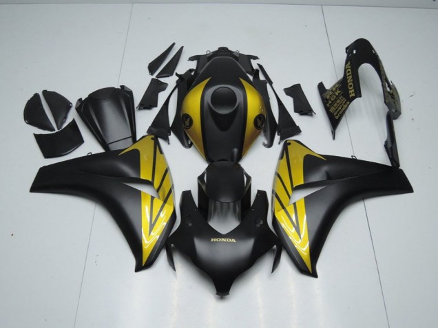 Carénage Moto CBR 1000 RR 08-11 - Noir Mat et Or Carénage Moto CBR 1000 RR 08-11 - Noir Mat et Or