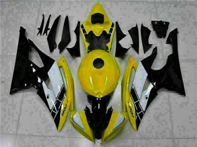 Carrosserie Moto R6 08-16 - Jaune Noir Carrosserie Moto R6 08-16 - Jaune Noir