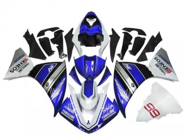 Carénage Moto R1 09-11 - Blanc Bleu Argent