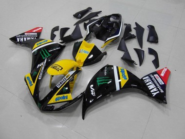 Carénages Moto R1 09-11 - Jaune Noir Monster